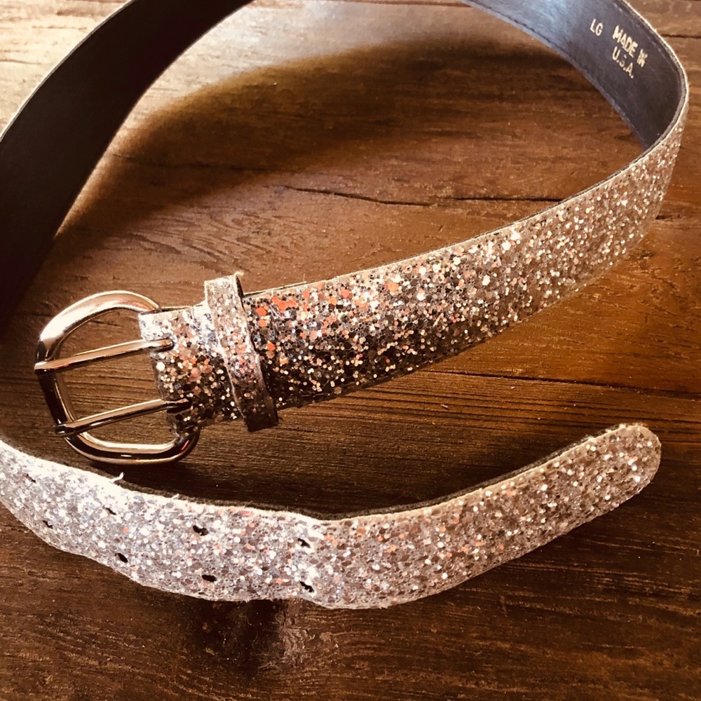 Silver Glitter Belt